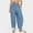 Blue Pants for Women, variant on jtjvou Linen Harem Pants for Women Loose High Waist Elastic Drawstring Trousers Boho Wide Leg Travel Vacation Lounge Pants Blue L