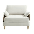thumbnail image 3 of MOONMISS Chenille Upholstered 3-in-1 Convertible Sleeper Foldable Sofa Bed Recliner Chair with 3 Pillows-Beige, 3 of 6