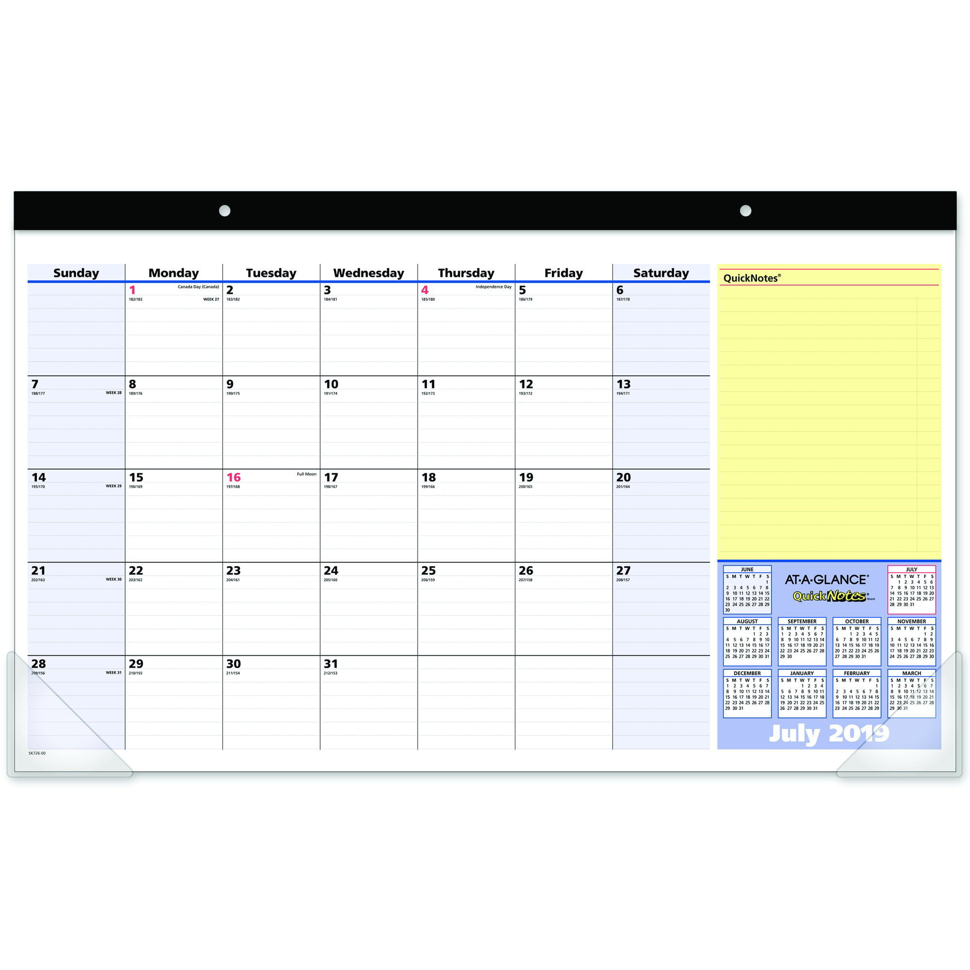 ATAGLANCE QuickNotes Compact Academic Monthly Desk Pad Calendars