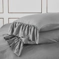 thumbnail image 6 of Unique Home 3 Piece Hila Duvet Cover Solid Color Bed In A Bag Clearance Bedding Set Fade Resistant, Super Soft (Queen, Gray), 6 of 6