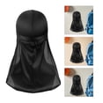 thumbnail image 2 of Pañuelos de seda Durag de cola larga, pañuelos elásticos de satén para hombres y mujeres con ondas, 2 of 7