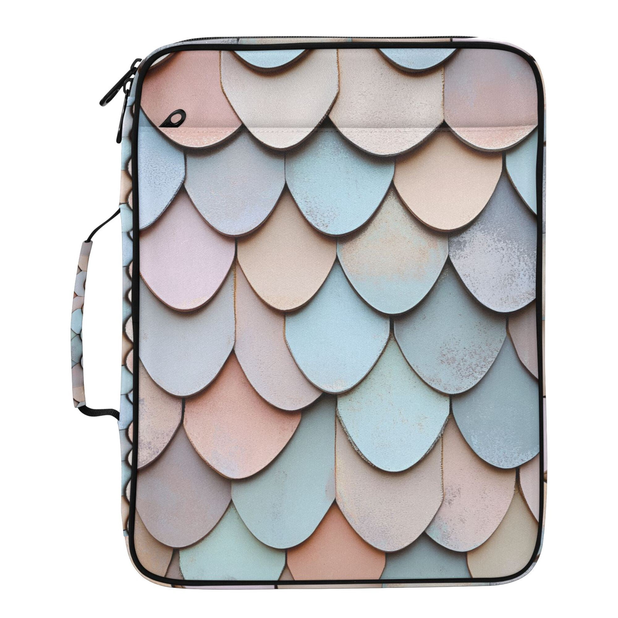 FORMRS Accordion File Folder A4 Size 7-Pocket Expanding Document Organizer Bag with 3 Ring Binder, Blue Shimmering Pattern