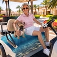 thumbnail image 3 of Golf Cart Seat Covers for 2 Seater,Ocean Blue Microfiber Cart Seat Towel Blanket,Underwater Sun Light Coastal Sea Scenery Absorbent Breathable Non Slip Bench Seats Protector for Golf Course 51"x31", 3 of 9