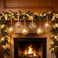 thumbnail image 4 of Champagne Blue Textured Christmas Ornament Set Shatterproof Printed Hanging Baubles for Christmas Tree Decor, 4 of 9