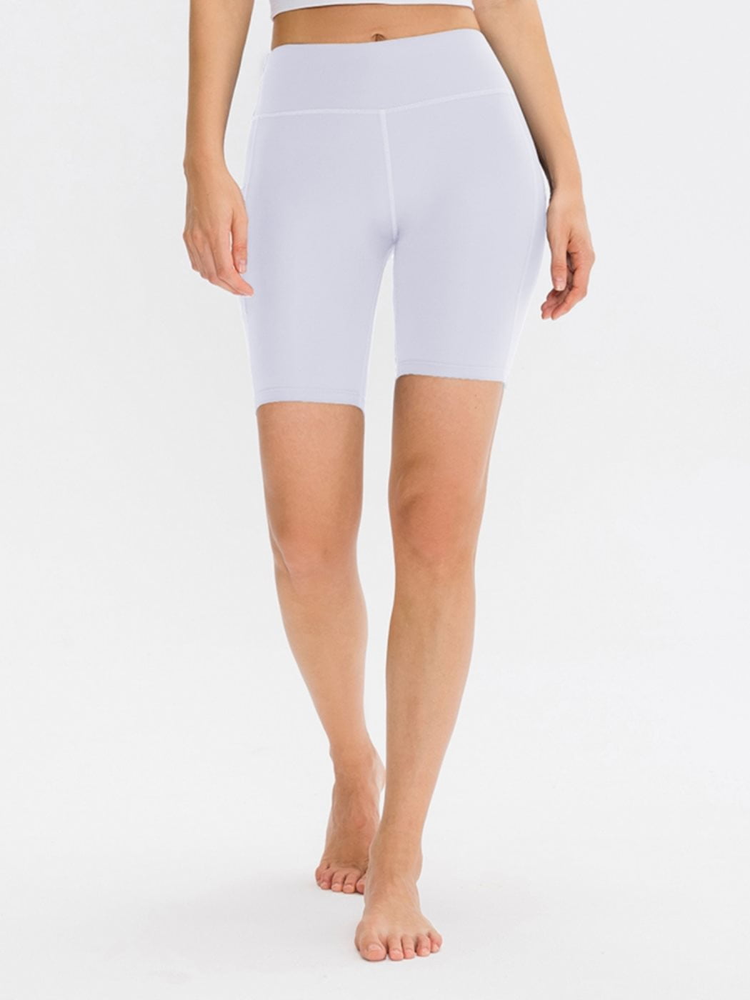 Women Workout Shorts with Pocket High Waisted Stretch Tummy Control