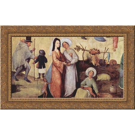 Haywain (detail) 24x17 Gold Ornate Wood Framed Canvas Art by Bosch, Hieronymus