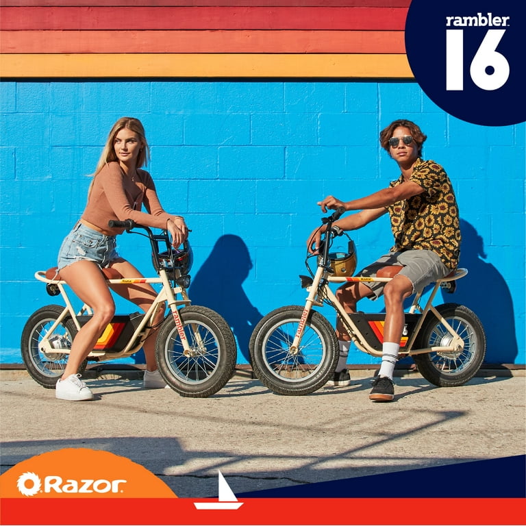 Razor Rambler 16 36V Seated Electric Scooter up to 15 mph Retro Style Minibike for Teen Adult