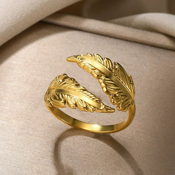 Anillos de acero inoxidable 316L para mujer anillos anchos con patron de retrato chapado en oro accesorios de joyeria de calidad de lujo envio gratis Walmart en linea