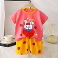 thumbnail image 2 of Kogui Boys Short Sleeve Pajamas Baby Pajamas Set Shirt and Pants Toddler Cotton Pjs Short Sleeve Sleepwear 2T 3T (Pink,2-3 Years), 2 of 4