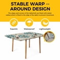 thumbnail image 4 of Blue Tulip Table Cloths for 6 Foot Rectangle Tables, Retro Flowers Leaves Butterfly Plants Khaki Patio Waterproof Elastic Fitted Tablecloths, Washable Rectangular Table Cover for Camping, 4 of 8