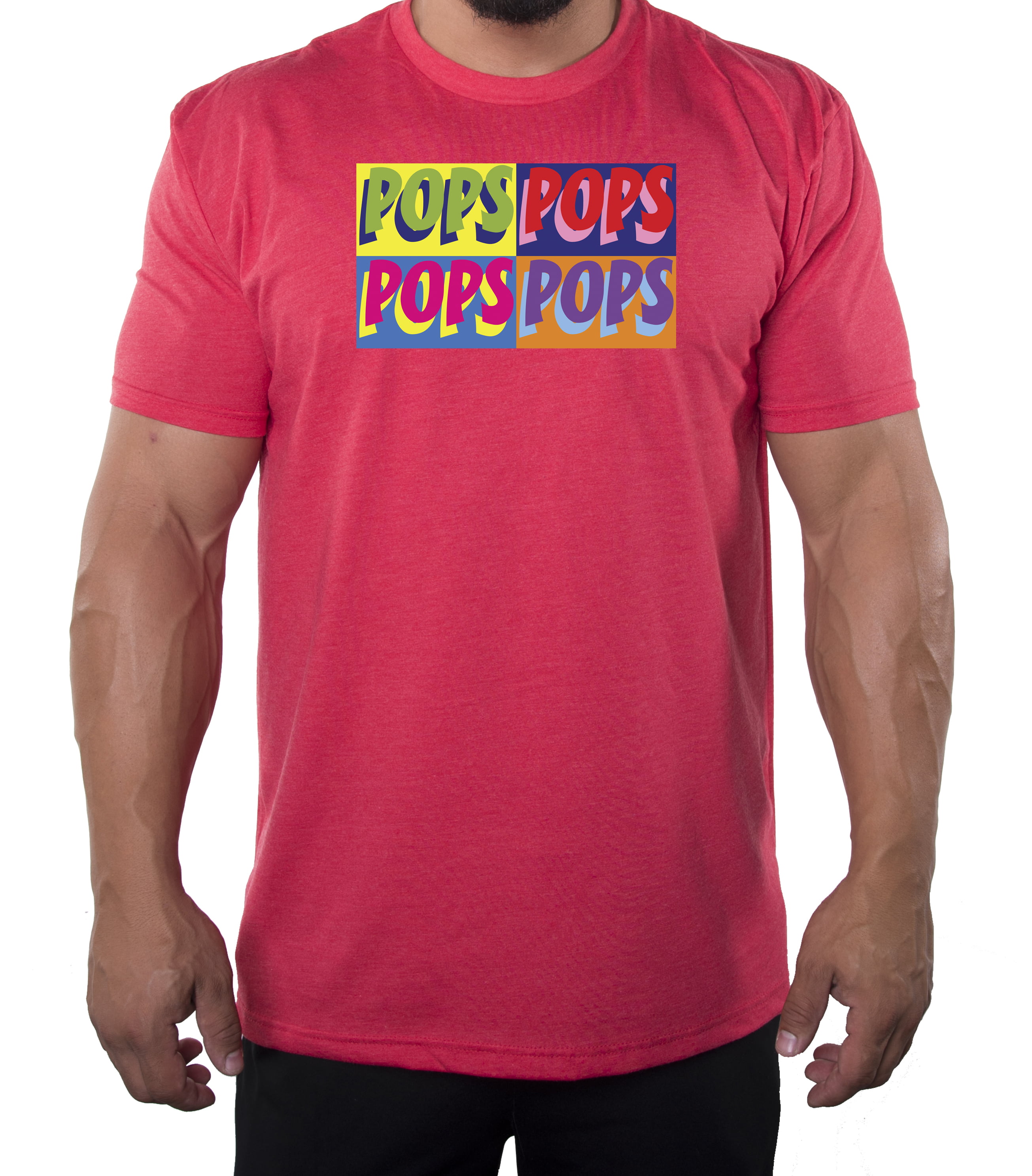 Statistisk Retningslinier ekspedition Men's Pops tee shirt, Pop Culture T-Shirts, Cool Shirts for Dad - Heather  Red MH200DAD S30 S - Walmart.com