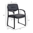 thumbnail image 2 of Nicer Furniture AP403A Scratch Resistant with Arms & Sled Base Side Black Guest Chair - Leather, 2 of 2