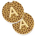 thumbnail image 1 of Lettre A Monogramme Griaffe Ensemble de 2 Porte-Gobelets sous-Verre de Voiture, 1 of 1