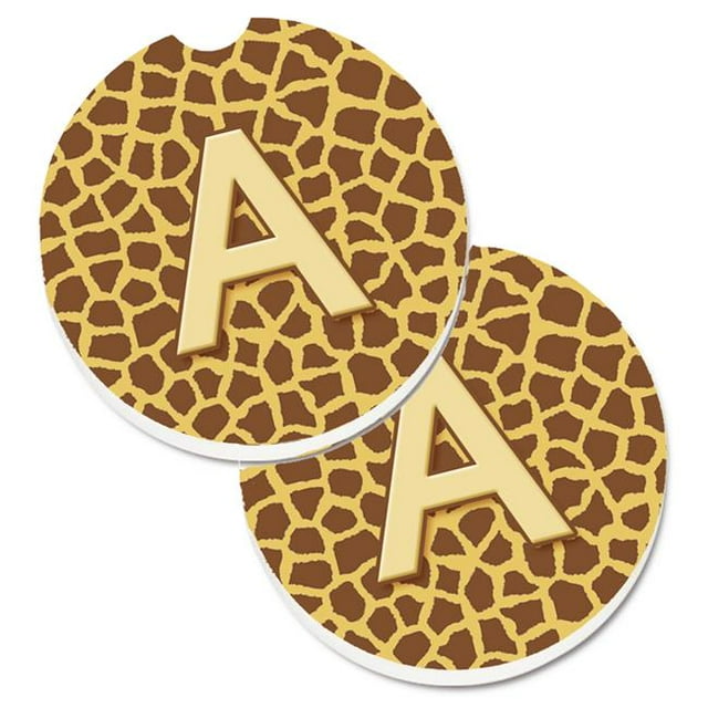 Lettre A Monogramme Griaffe Ensemble de 2 Porte-Gobelets sous-Verre de Voiture