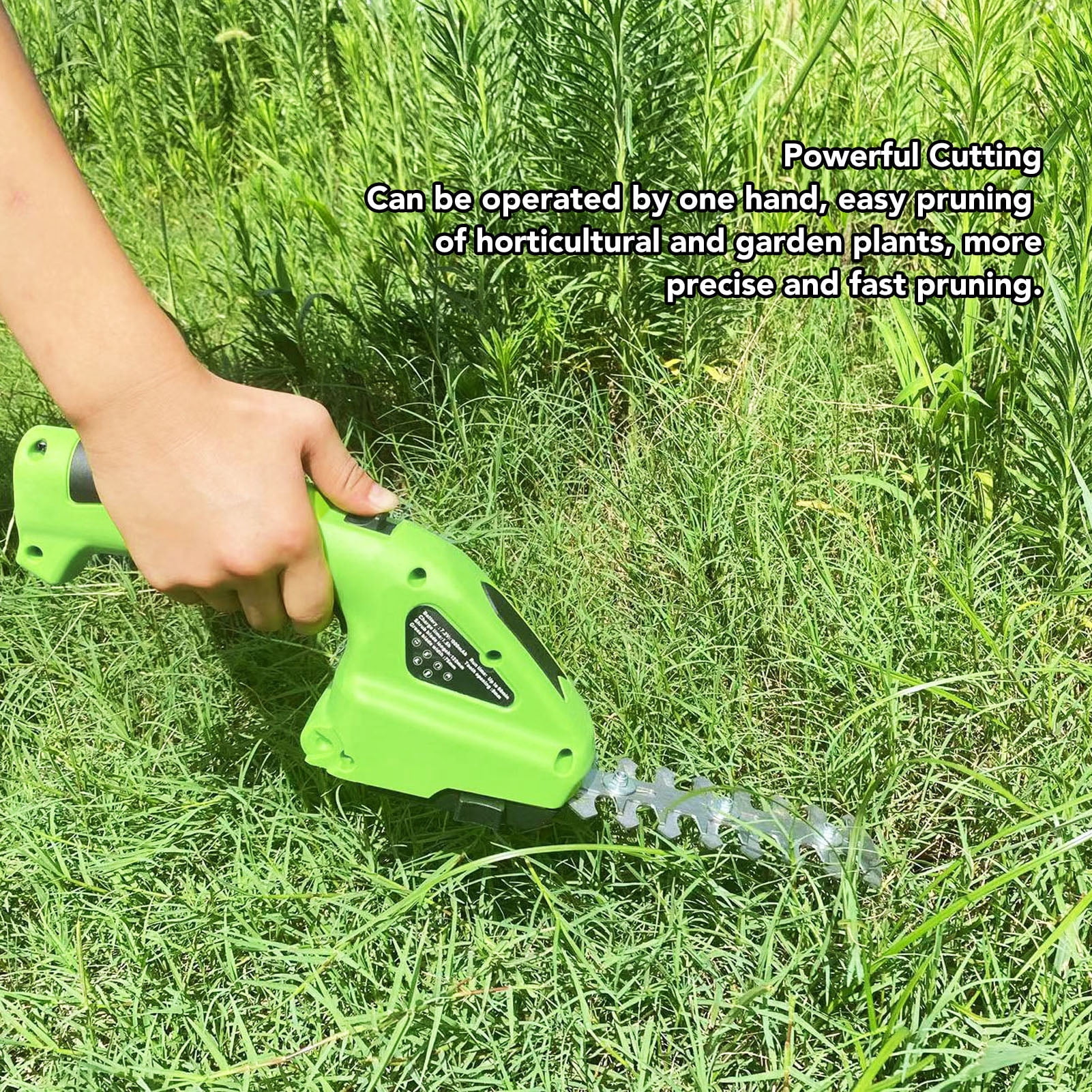M Buder Electric Grass Shear Hedge Trimmer 3.6V 2000mAh Rechargeable Lithium Ion Battery Handheld Grass Cutter Hedge Trimming Machine for Garden Patio Lawn (10.2 inches / 25.9 cm)