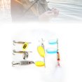thumbnail image 4 of Señuelos tipo cuchara de pesca de Metal portátil, conjunto de cebos giratorios, aparejos de cebo de plumas de lentejuelas, 4 of 8