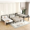 thumbnail image 2 of Bellemave Twin Triple Bunk Bed Frame,3 Bunk Bed Can Be Separated into 3 Single Beds for Bedroom，Metal Triple Bed Frame for 3 (Black), 2 of 9