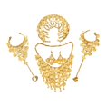 thumbnail image 2 of Juego de 5 collares y tocados brillantes que incluye gargantilla, pulsera y pendientes colgantes. Pendientes de gancho, 2 of 8