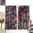 thumbnail image 3 of Boho Style Curtains, Ethnic Style Tribal Peris Print Window Treatments, Bedroom Living Room Blackout Rod Pocket Curtains42X84x2 Inch, 3 of 6