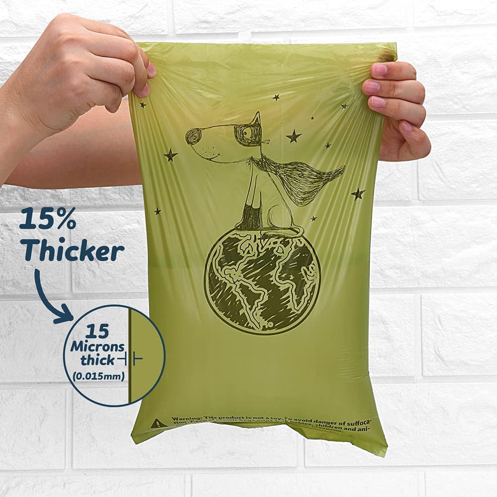 Ley's Dog Poop Bags 360 Count, Lavender Extra Thick Waste Bags with Dispenser, 100% Leak-Proof Doggie Bag Refill Rolls