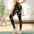 thumbnail image 3 of Renewold Mushroom Moth Floral Leggings for Women with Pockets Running Pants Tight High Waisted Spandex Graphic Leggings Trendy Essential Pants Scrunch Butt Lifting, 3XL, 3 of 8