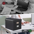 thumbnail image 6 of PHANCIR Foldable File Box Collapsible with Lid and Slides, Multi-purpose Storage with Pragmatic Design File Boxes for School, Home, Office,2PACK, 6 of 9