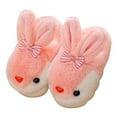 thumbnail image 2 of WOYY Girls Slippers Cartoon Rabbit Soft Soled Shoes Fuzzy Cozy Warm Home Shoes, 2 of 7