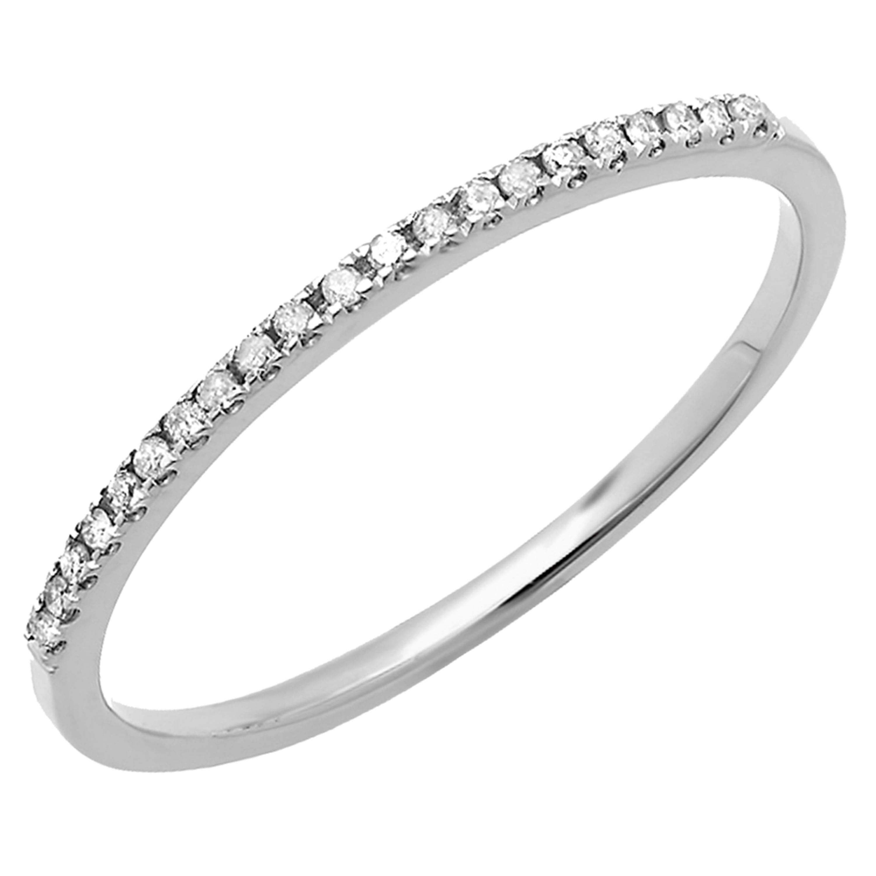 0.08 Carat 18k White Gold Diamond Dainty Anniversary Band Stackable Ring Size 8 