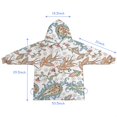 thumbnail image 7 of White Pioneer Flower and Paisley Pattern Blanket Hoodies for Kids 6-13YR Oversize Wearable Blanket Hoodies for Boys Girls Teens, 7 of 7
