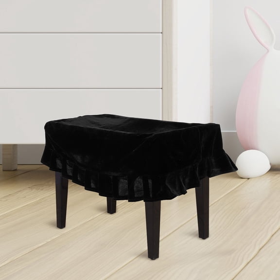 Topbathy Black Pleuche Piano Chair Protector Cover for Home and Office Use