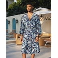 thumbnail image 3 of COOFANDY Men's Lightweight Kimono Robe Japanese Bathrobes Open Front Long Cardigan Cloak with Belt, 3 of 5