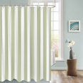 thumbnail image 3 of Fabric Shower Curtain, Sage Green and White Striped Geometric Bathroom Curtain with 12 Hooks Waterproof No Bad Odor Machine Washable Bath Curtains for Bathroom, Spa Room, 72"x78", 3 of 6
