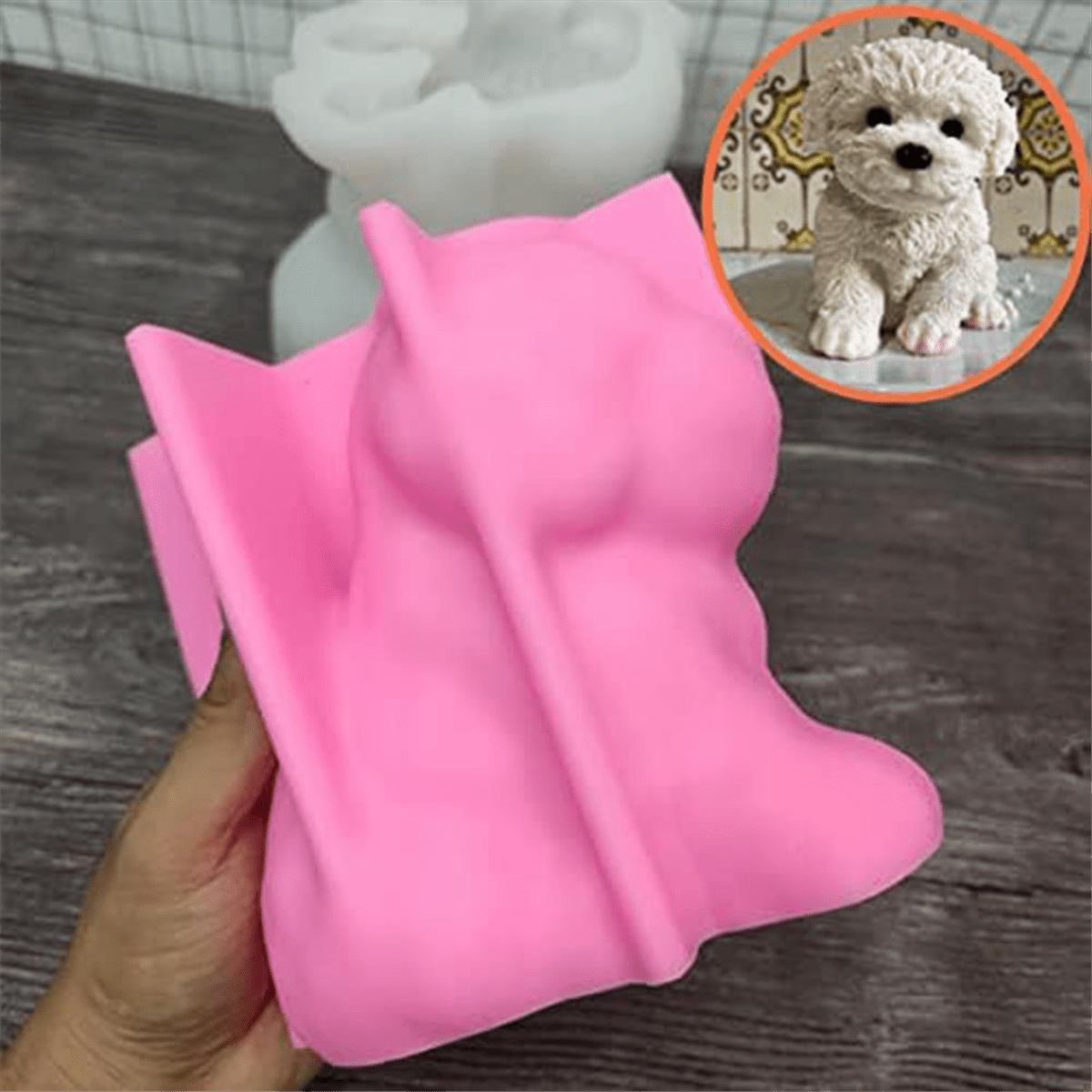 Dog Mold,3D Dog Silicone Candle Mold Cute Puppy Soap Mold Handmade , DIY Home Ornaments