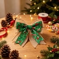thumbnail image 6 of PiGOGI Christmas Decorations Large Decorative Ribbon Bows with Printed Patterns for Tree Wreath Gift Box Decor, 6 of 8