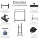 thumbnail image 5 of Perchero Plegable de Acero con Doble Barra – 150x110x57.5 cm – Organizador de Ropa, Zapatos y Accesorios – Negro, 5 of 7
