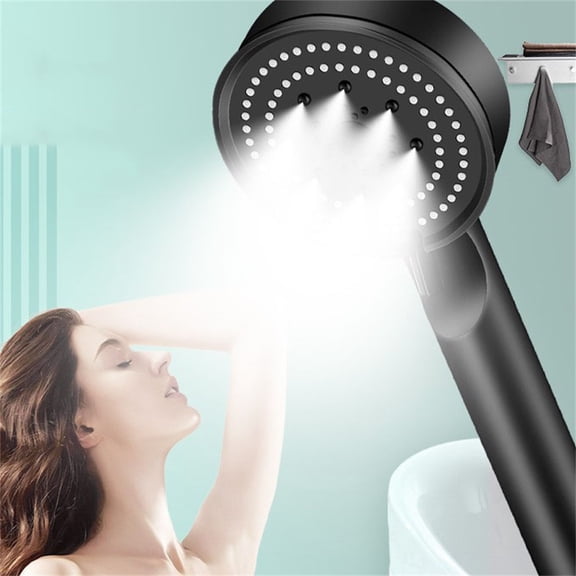 WJSXC Gadgets, Three Block Rub Dual Purpose Pressurized Shower Shower Universal Powerful Pressurized Handheld Shower Nozzle Filter Shower Faucet Shower Head Black