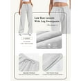 thumbnail image 4 of TEMOFON Women's Straight Leg Low rise Sweat Pants Wide Leg Sweatpants Drawstring Elastic Low Waist Pants with Pockets, 4 of 9