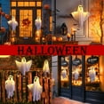 thumbnail image 4 of Halloween Decorations 19.6" Hanging Ghosts Light Up Kit Decor Warm LED Ghost Light Indoor Bedroom Wall Outdoor Fall Party Garden Patio Front Porch Yard Scary Cute Halloween Ghost Decor Gifts,5PCS, 4 of 4