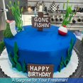 thumbnail image 3 of Fishing Cake Topper Fishing Cake Decoraions, Fishing Brithday Party Decorations Gone Fishing Cake with Bass Reed Happy Birthday Sign, Fish Birthday Party Decorations, 3 of 6