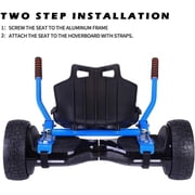 HoverTech 1 Go Cart Adjustable Seat Attachment for 6.5 Hover-Board Buggy - Blue