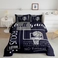 thumbnail image 2 of Basketball Comforter&nbsp;Set Sports Theme Bedding Sets,Dark Blue Basketball Court Down Comforter Ball Gaming Quilt Bed Set Room Decor with 1 Pillowcase, 2 of 6