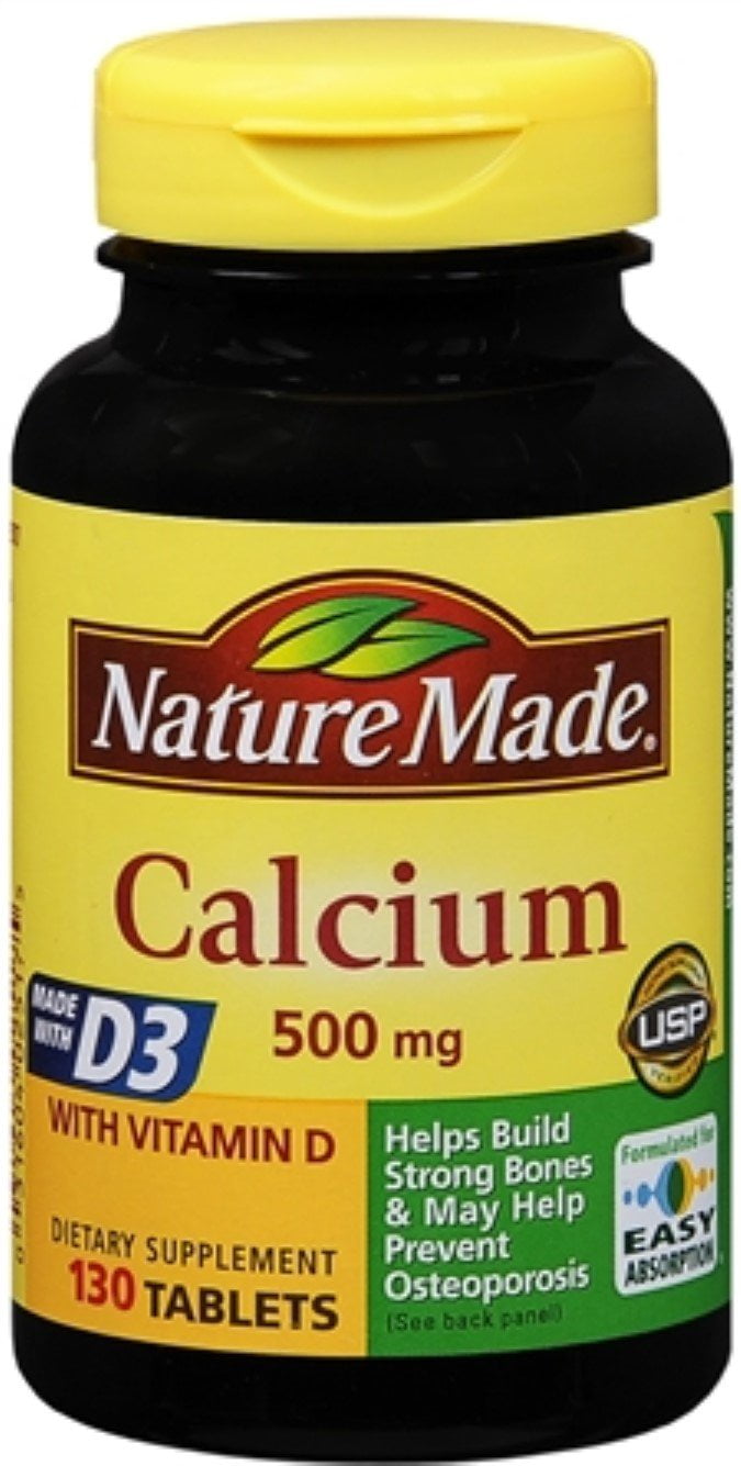 Nature Made Calcium, 500 mg, With Vitamin D, Tablets, 130 ct