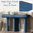 thumbnail image 5 of Harper & Bright Designs Modern Console Table with Curved Drawers, Narrow Entryway Table with Wood Geometric Legs, Navy Blue, 5 of 16