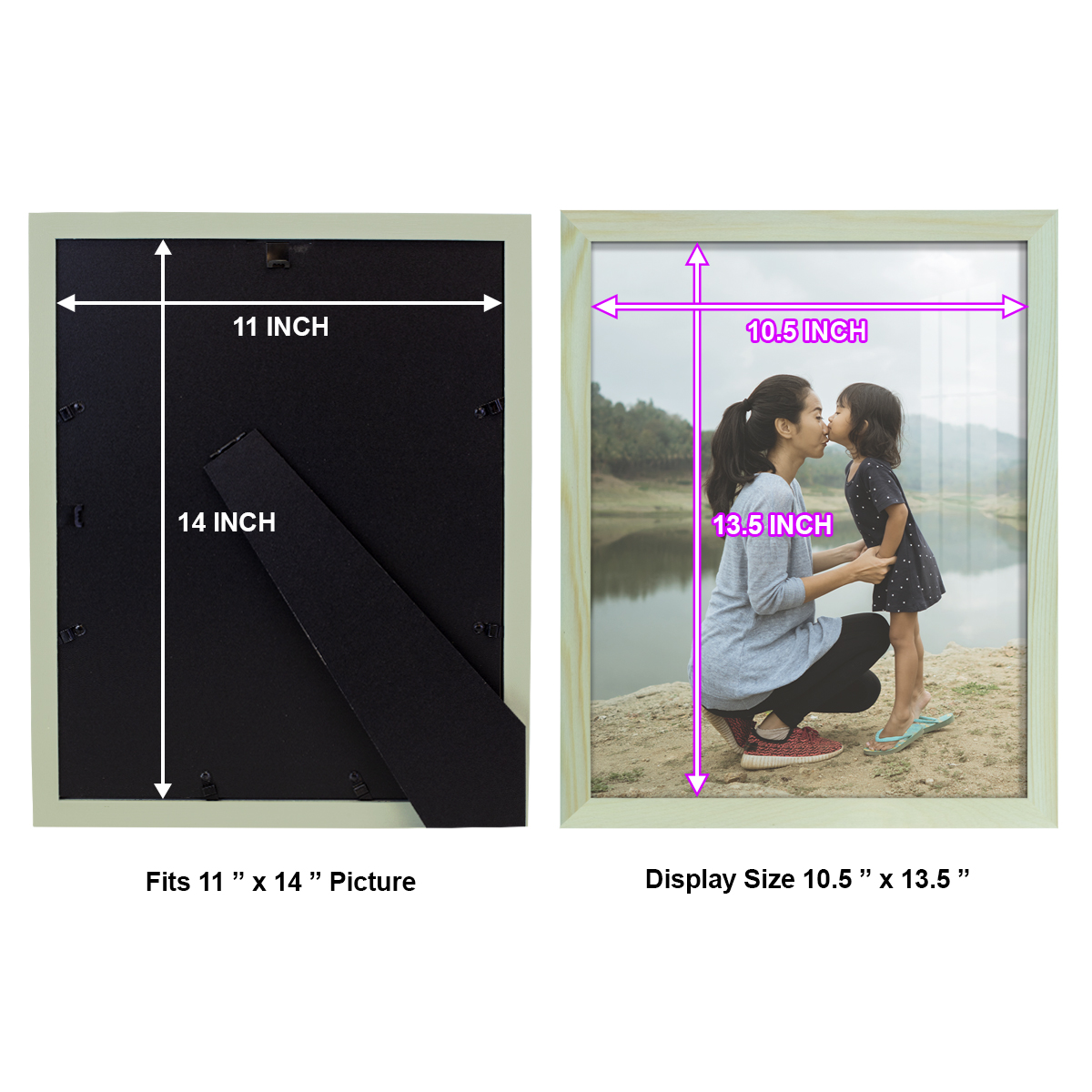 11x14 Wood Grain Picture Frame - Seafoam Green