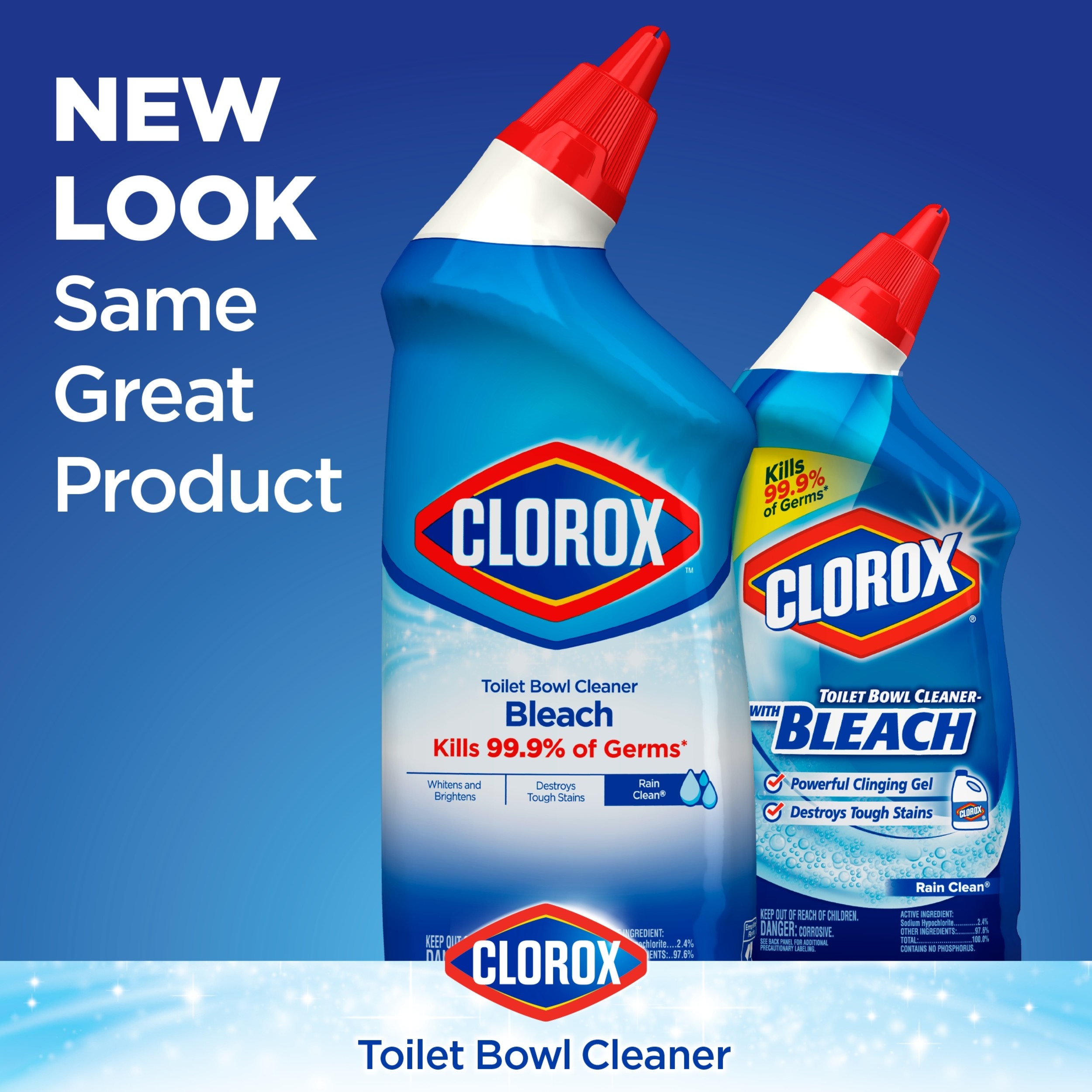 Clorox Toilet Bowl Cleaner with Bleach, Rain Clean - 24 Ounces, 3 Pack - image 3 of 19