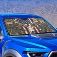thumbnail image 2 of Yuyamidu Deer Car Windshield Sunshade American Flag Auto Window Shades Car Accessories Camo Hunting Windshield Visor Sun Shade for SUV Van Keep Your Vehicle Cool, 2 of 7