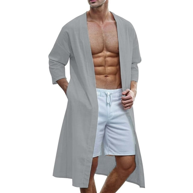 Lightweight Summer Cardigan for Men Open Front Windbreaker Style Casual Loose Fit Lightweight Layering Knit