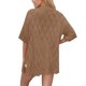 thumbnail image 3 of Manga Corta Cardigan Botón de Solapa Suelto de Punto Suéter Superior, Casual Cardigan de Manga Corta para las Mujeres Capa de Moda, 3 of 6