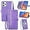 Purple, variant on Zipper Storage Design Wallet Phone Case for Xiaomi Redmi 12, Skin Friendly Feel Leather Case with Magnetic Clasp and Muliti-Card Slots Holster for Redmi 12,SZY Purple