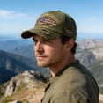 thumbnail image 3 of Men's and Women's Vintage American Adjustable Sun Hat - Distressed Commemorative Anniversary Outdoor Casual Cap for Hiking Fishing Beach Army Green (1 Pcs), 3 of 3